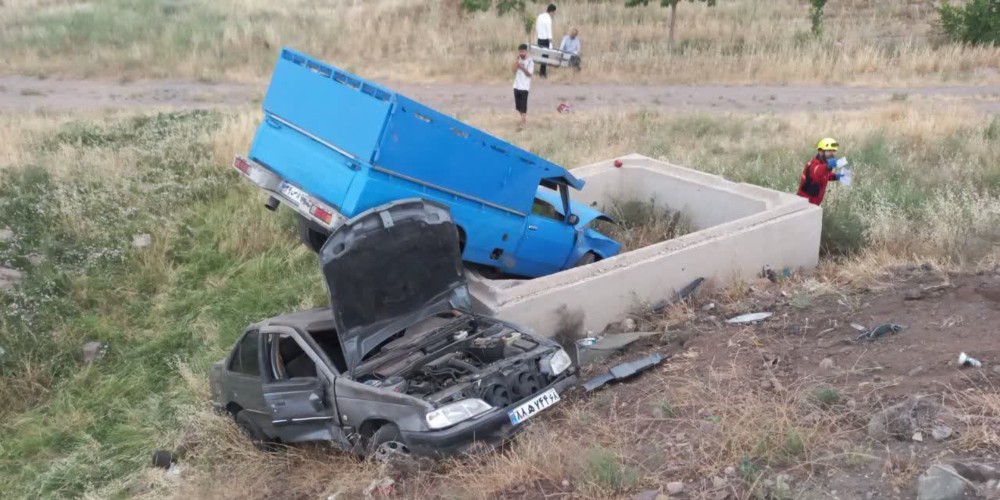 برخورد خونین نیسان و پراید در آزادراه قزوین – زنجان